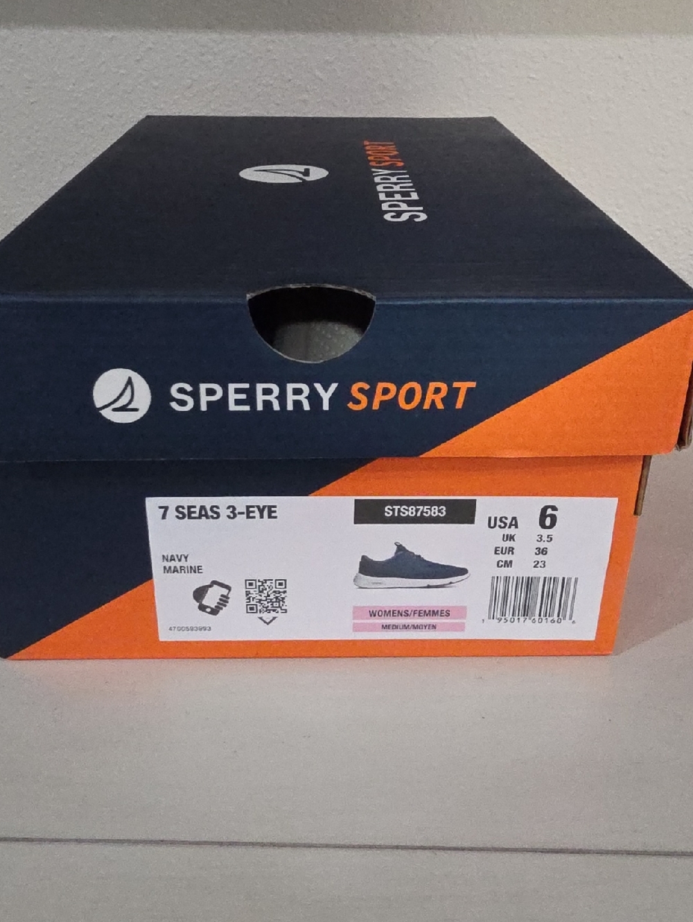 New Sperry Women's 7 Seas 3-Eye Navy Boat Shoes Sneakers 6 - Picture 3 of 7